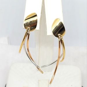 Tricolor 14k gold earrings